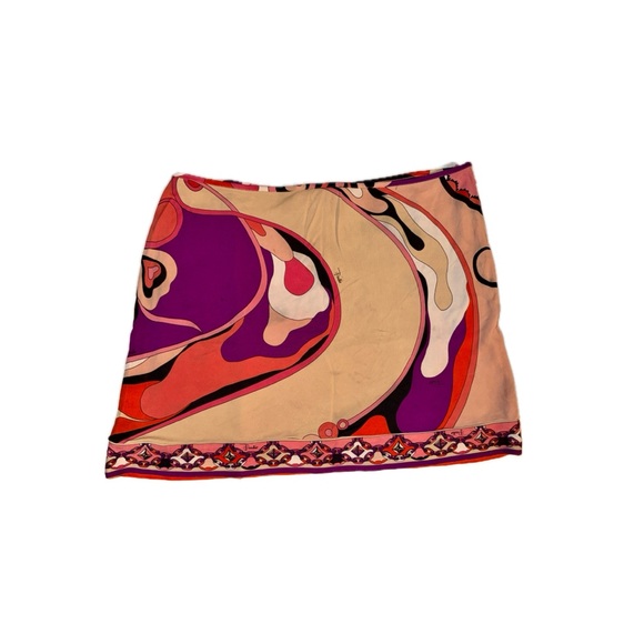 Vintage Emilio Pucci Multicolor Abstract Micro Mini Skirt, xs to small fit - Picture 2 of 8